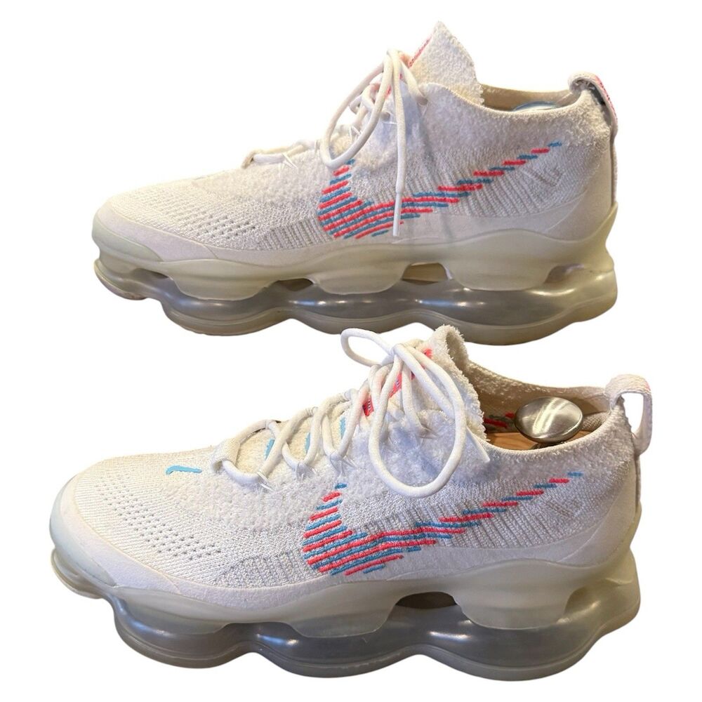 Nike Air Max Scorpion Flyknit SE DV7402‑100 White Lagoon Pulse Hot Punch 9